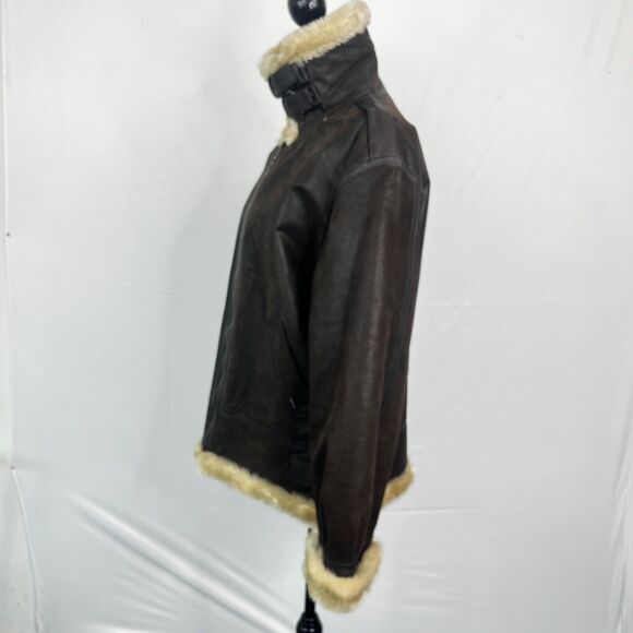 XOXO Jacket Womens/Mens Leather Brown Bomber Size Medium - Picture 2 of 13